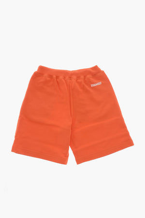 Brushed Cotton Shorts with Printed Logo
