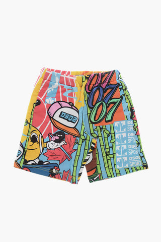 Patterned Brushed Cotton Shorts