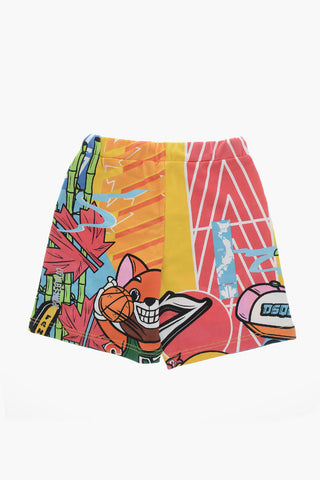 Patterned Brushed Cotton Shorts