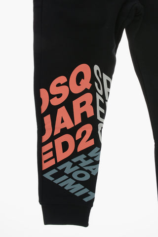 Joggers in Cotone Garzato con Logo Stampato