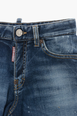 Shorts in Denim Stretch con Cuciture a Vista