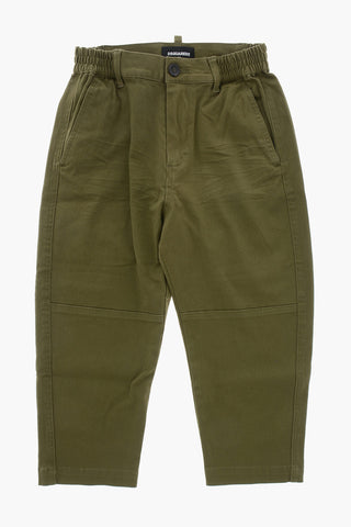 Einfarbige Stretch-Baumwollhose