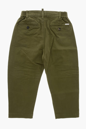 Pantaloni in Cotone Stretch a Tinta Unita