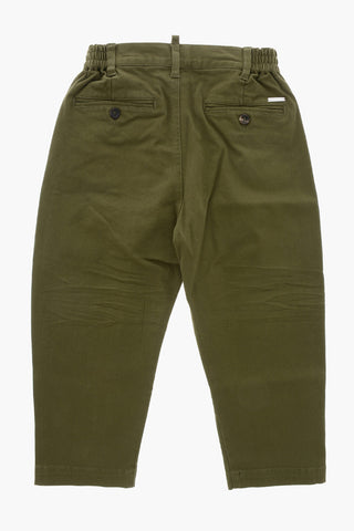 Einfarbige Stretch-Baumwollhose