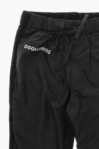 Hose aus Baumwolle und Nylon in Uni mit kontrastierendem Logo
