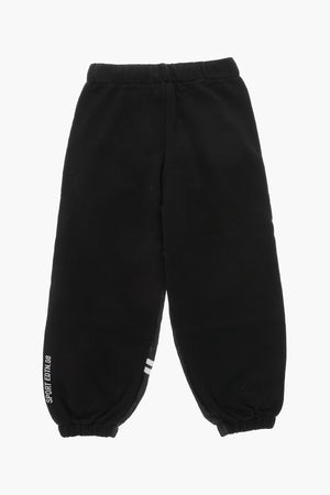 Hose aus Baumwolle und Nylon in Uni mit kontrastierendem Logo