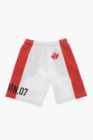 Zweifarbige Shorts aus gebürsteter Baumwolle