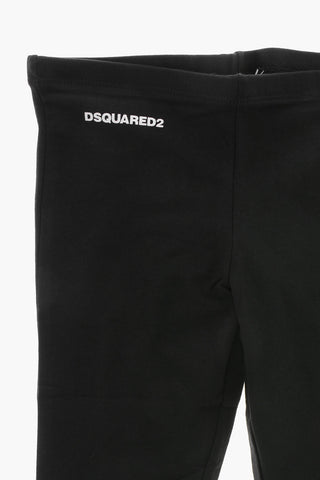 Leggings Bootcut in Tinta Unita con Logo a Contrasto