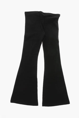 Leggings Bootcut in Tinta Unita con Logo a Contrasto