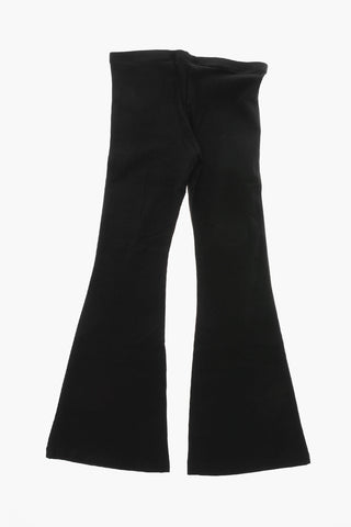 Leggings Bootcut in Tinta Unita con Logo a Contrasto