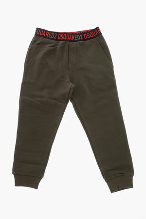 Jogginghose aus gebürsteter Baumwolle mit elastischem Logobund