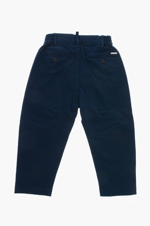 Pantaloni in Twill di Cotone a Tinta Unita