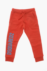 Jogger aus aufgerauter Baumwolle mit aufgedrucktem Logo