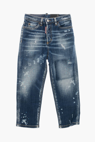 Denim Stretch Jeans BOSTON Vintage Effect with Rhinestones