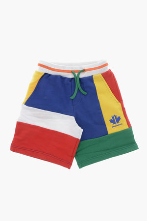 Shorts Color Block in Cotone Garzato