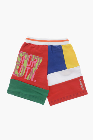 Brushed Cotton Color-Block Shorts