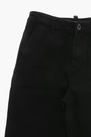 Stretch Cotton Wide-Leg Pants
