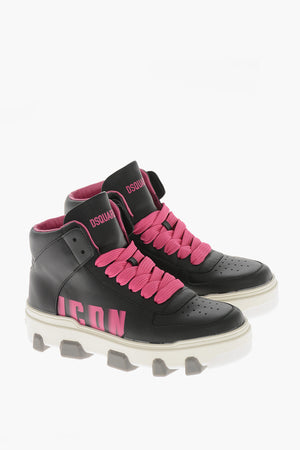 ICON Hohe Sneaker BASKET Aus Leder Mit Verblasstem Monogramm