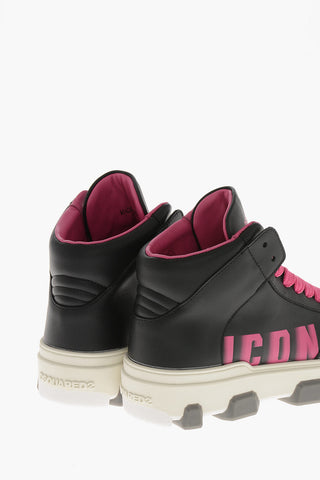 ICON Hohe Sneaker BASKET Aus Leder Mit Verblasstem Monogramm