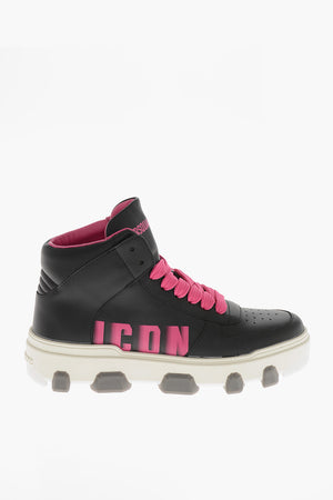 ICON Hohe Sneaker BASKET Aus Leder Mit Verblasstem Monogramm