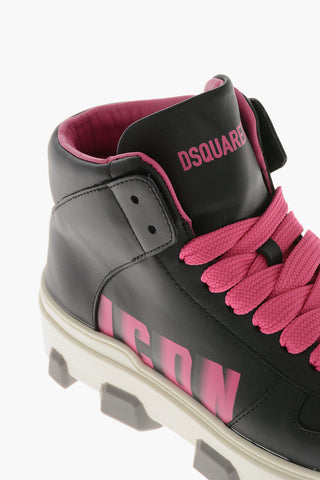 ICON Hohe Sneaker BASKET Aus Leder Mit Verblasstem Monogramm