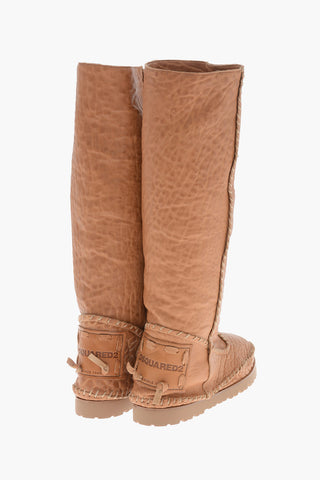 빈티지 효과 가죽 부츠 CAMPING