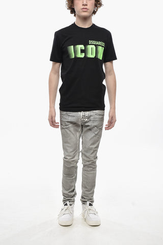 Rundhals-T-Shirt FADED ICON aus Baumwolle