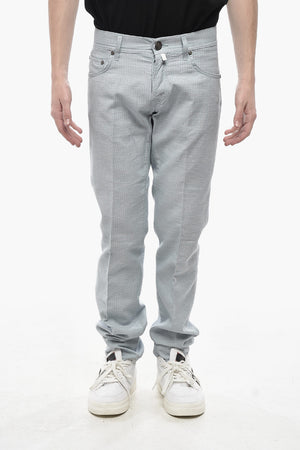 ID LUXURY DENIM Ton-in-Ton-bestickte Jeans