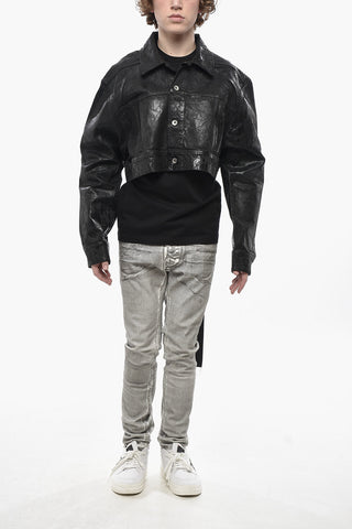 DRKSHDW Cropped-Fit Jacket JUMBO WORKER in Coated Denim
