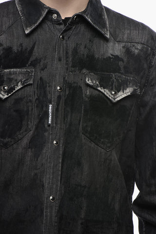 Hemd CLASSIC WESTERN aus Denim mit doppelter Brusttasche