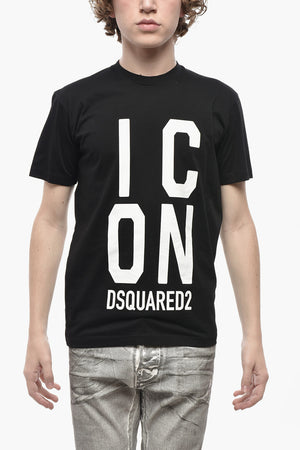 T-Shirt mit Rundhalsausschnitt ICON aus Baumwolle mit Frontprint