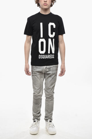 T-Shirt mit Rundhalsausschnitt ICON aus Baumwolle mit Frontprint
