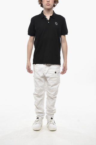 Polo in Cotone con Logo Patch