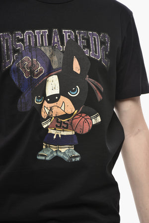 T-Shirt mit Rundhalsausschnitt BULLDOG GAME aus Baumwolle