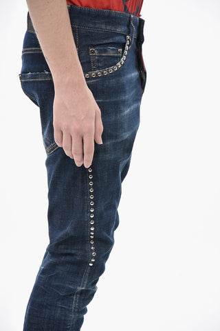 Stretch-Denim-Jeans SEXY TWIST mit Nieten 15cm