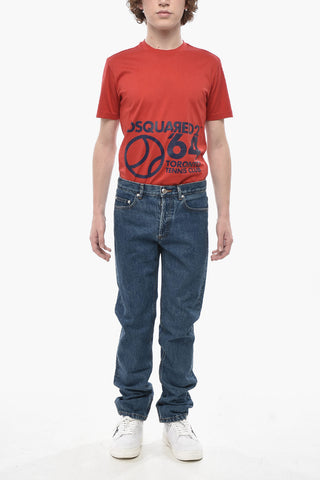 Jeans NEW STANDARD a Gamba Dritta con Cuciture a Vista 18cm