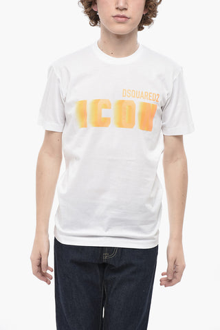 Rundhals-T-Shirt FADED ICON aus Baumwolle