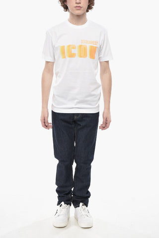 Rundhals-T-Shirt FADED ICON aus Baumwolle