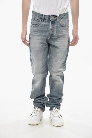 Jeans a Gamba Dritta con Cuciture a Vista 17cm