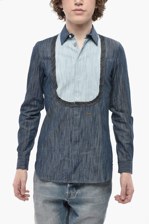 Denimhemd mit französischem Kragen
