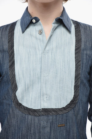 Denimhemd mit französischem Kragen