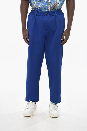 Textured-Fabric 4-Pocket Trousers with Belt Loops