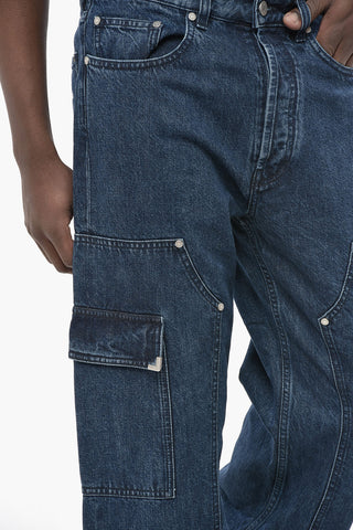 Denim Cargo Straight-Fit Jeans Dark Wash 24cm