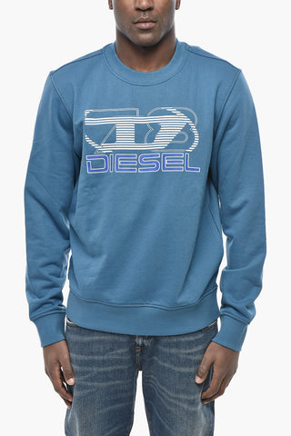 Rundhals-Sweatshirt aus Baumwollmischung S-GINN-K43 mit aufgedrucktem Logo