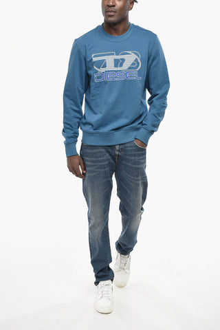 Rundhals-Sweatshirt aus Baumwollmischung S-GINN-K43 mit aufgedrucktem Logo