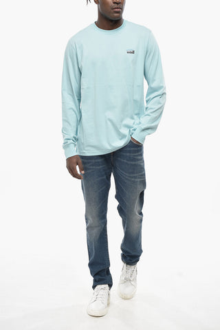 Crew Neck Cotton T-Shirt T-JUST-LS-SITUATION With Logo