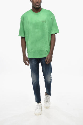 T-Shirt mit Rundhalsausschnitt T-WASH-OUT aus Baumwolle mit Logo