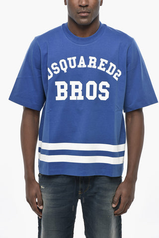 Rundhals-T-Shirt D2 BROS Aus Bedruckter Baumwolle