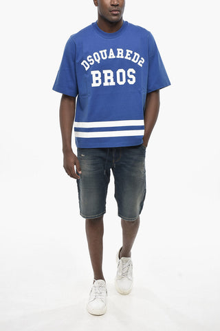Rundhals-T-Shirt D2 BROS Aus Bedruckter Baumwolle