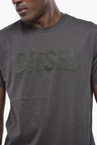 라운드넥 티셔츠 T-DIEGOR-BIG 단색 엠보싱 로고